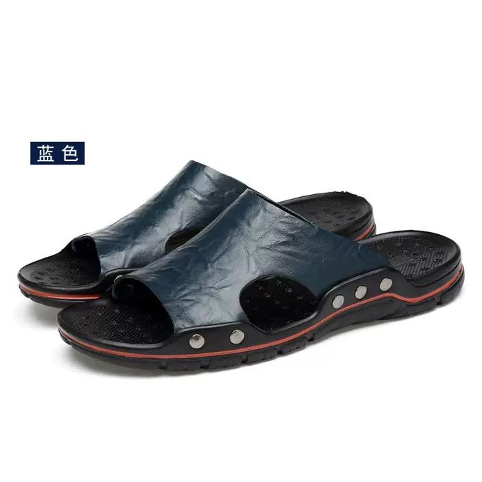 High Quality Genuine Slippers for Men Breathable Clogs Sandals Classics Leather Slides Outdoor Men's Slippers Designer Shoes Men