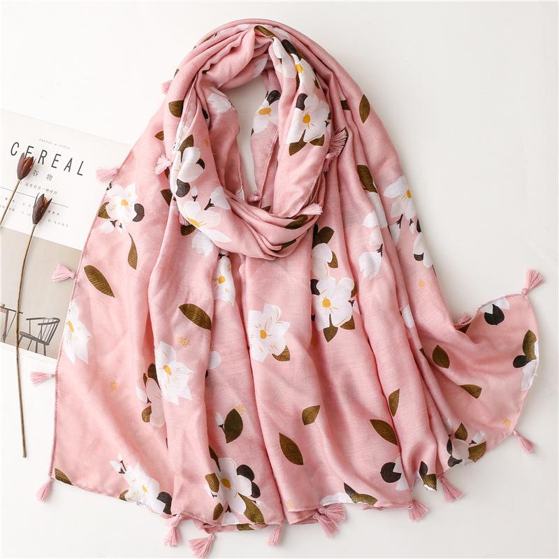 Fashion Women Spring Autumn Viscose Scarf Shawl Lovely Leopard Floral Tassel Pashmina Stole Wrap Echarpe Foulards Muslim Hijab