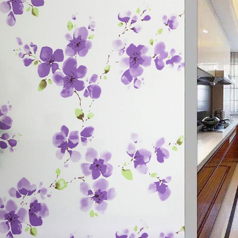 Frosted Window Film Slavic Privacy Decor, Self-Adhesive Bathroom Glass Cover, UV Blocking Frosted Sticker for Home