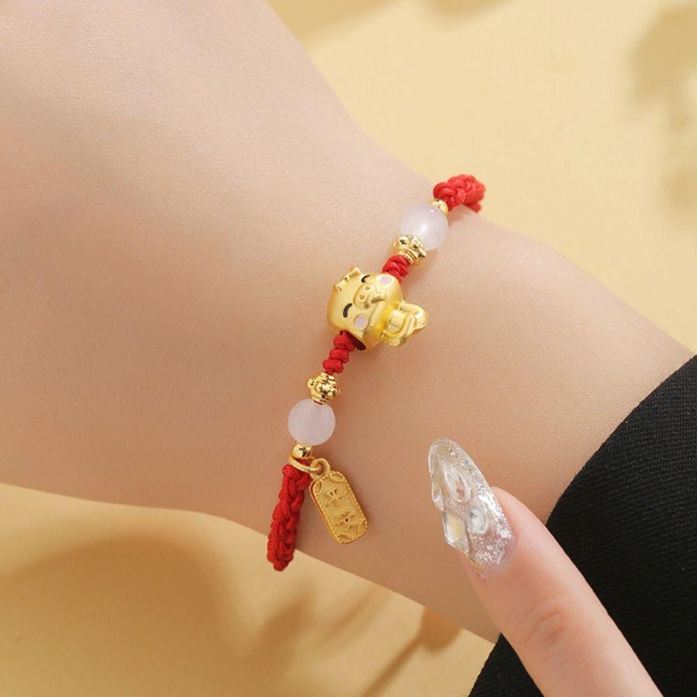 Cartoon Snake Animal Bracelet Chinese Style Braided Hand Rope Fashion Snake Year Bracelet  New Year
