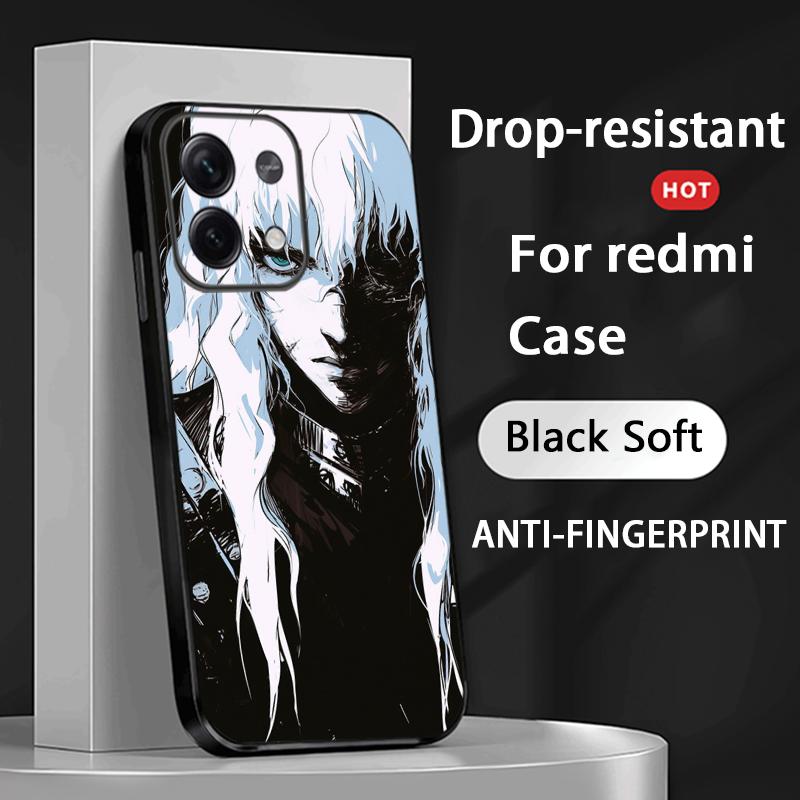 Griffith cool japan anime man pattern Phone Case For Redmi Note 14 13 12 11 Pro Plus S 5G 14C A3 Soft Black Phone Cover