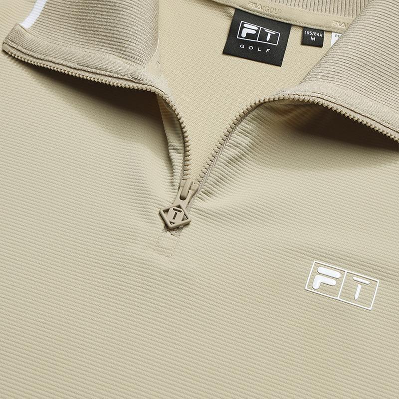 FILA Golf Series Simple Fashion Sports Comfortable Short Sleeve Polo Shirt Women tops Millet-Beige A11W615105FBG