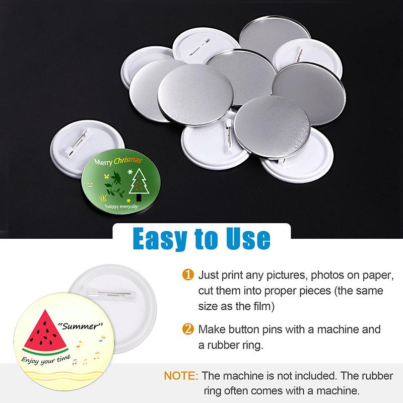 120/200/500 Sets Blank Badge Pin Button Maker Parts Material Supplies 25mm 32mm 37mm 44mm 50mm 58mm 75mm DIY Buttons Making