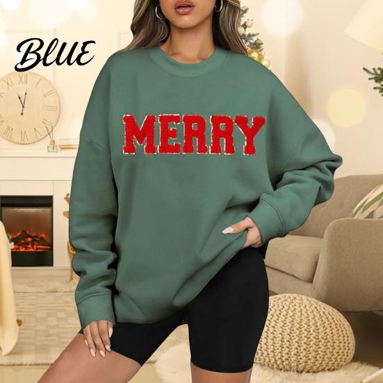 Monogram Print Sweatshirt Woemn O Neck Mid Length Loose Pattern Top Elastic Cuffs And Hem Hip