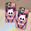 Halloween Skeleton Mirror Phone Case for Apple 17 Pro Max/16 Pro/15/14 Large Hole/13