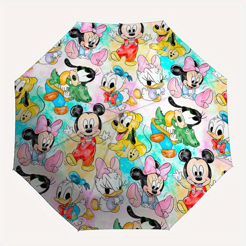 

1pc Mickey MouseDesign Automatic Opening/Closing Folding Umbrella with 8 Iron Ribs, Portable Sunshade for Men and Women y250724004
