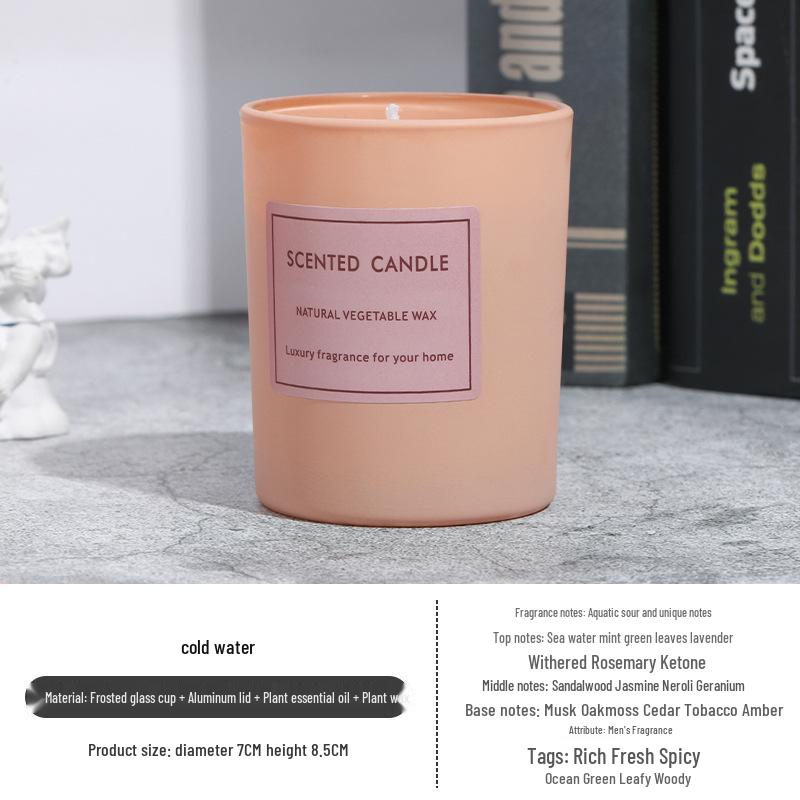 Romantic Pink Glass Scented Candle with Plant Wax - Boxed Souvenir, In Stock