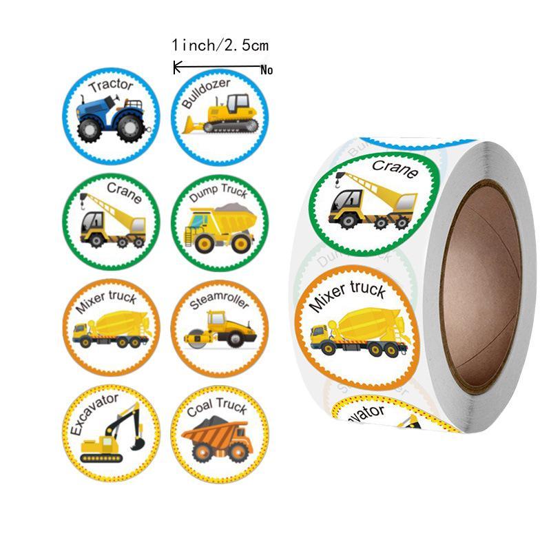 Motivational Cartoon Car Stickers for Kids – Educational & Reward Adhesive Toy 2.5cm/500 stickers