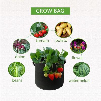10-Pack Plant Grow Bags 5 Gallon Non Woven Fabric Breathable Garden Potato Mushroom Grow Bags
