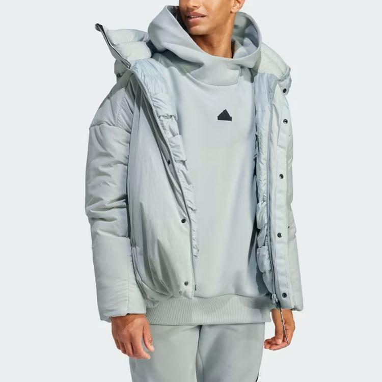 New Adidas MYSHELTER Down Jackets Men Light Gray Blue HZ5699