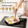 Non-Stick Maifan Stone Egg & Burger Pan, Four-Hole Flat Bottom for Breakfast & Steak