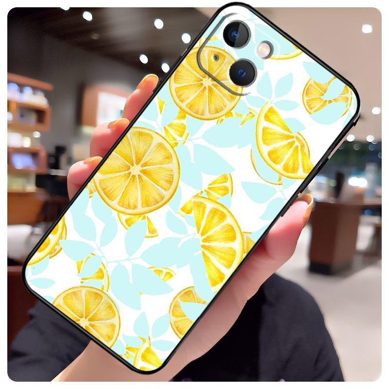 Fruit Lemon Case For iPhone 16 Pro Max 14 13 12 11 15 17 Pro Max mini 15 16 Plus 16e 17 Air Phone Cover