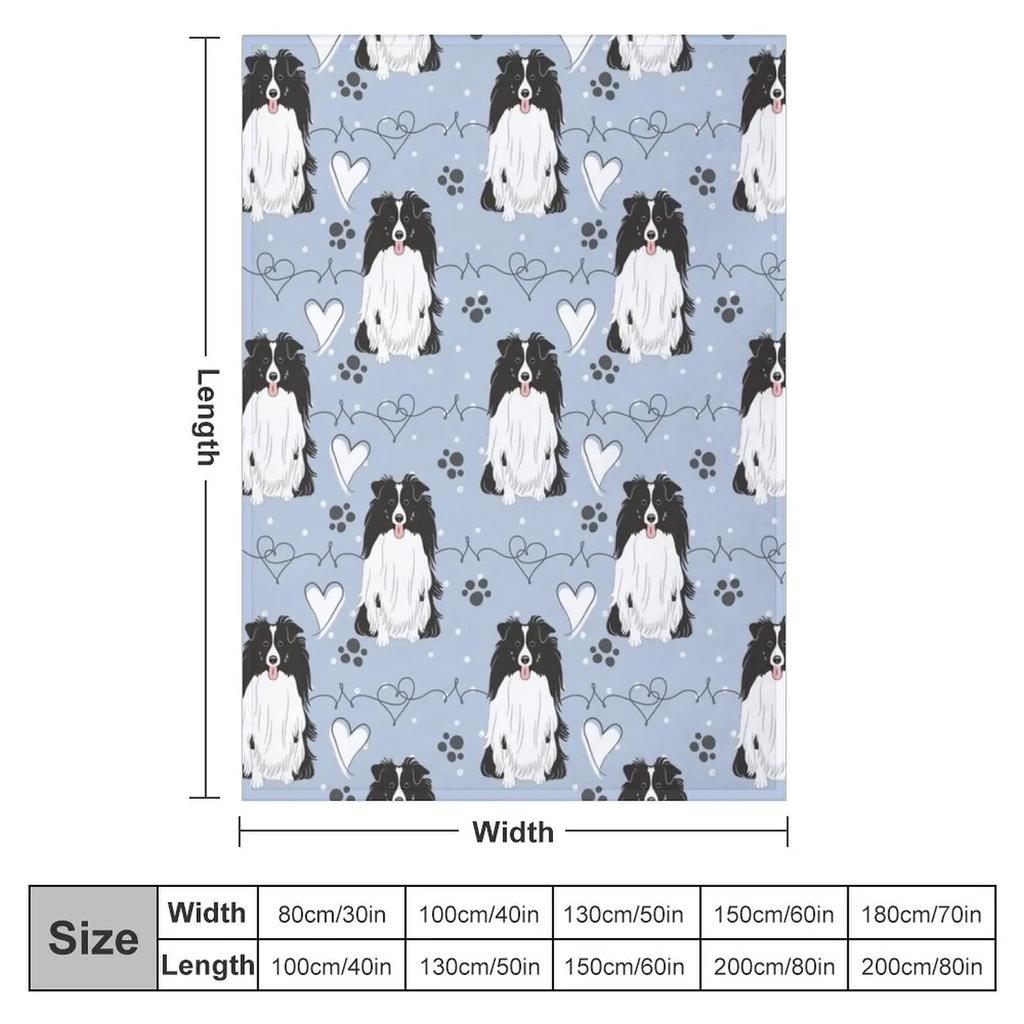 LOVE Black White Sheltie Dog Shetland Sheepdog Throw Blanket Bed Covers Blankets Sofas Of Decoration