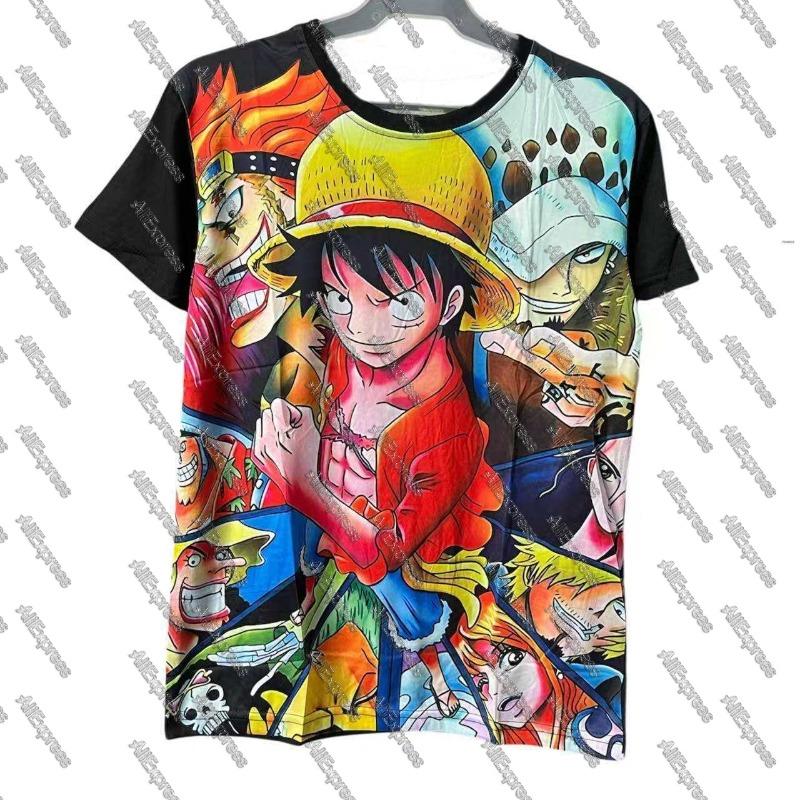 Dětské Anime One Piece Luffy Gear 5 Cosplay Tričko Chlapecké Kreslené Krátký Rukáv Horní Díl pro Děti Letní Módní Oblečení