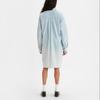 Levis Loose Casual Lapel Mid-Length Long Sleeve Shirt Women Shirts Blue A6743-0002