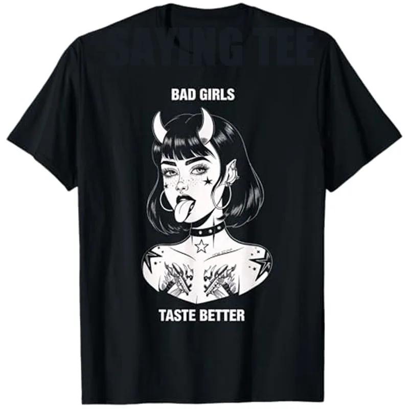 2025 new model Bad Taste Better Tattoo Devil Halloween Unisex Women T-Shirt Best Gift for BadLovers Awesome Saying Tee Graphic Outf