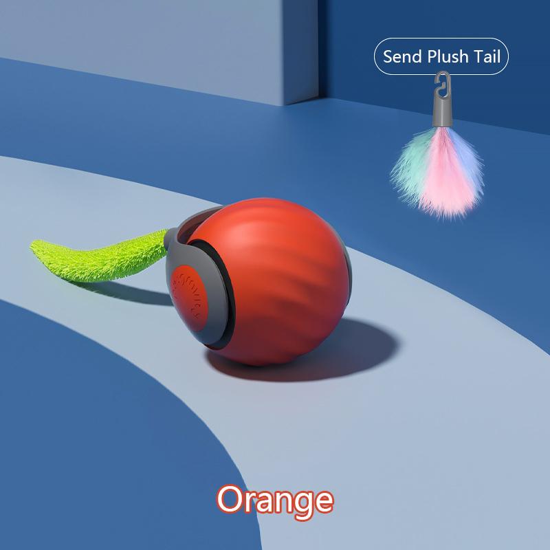 Cat Interactive Ball Toys Automatic Rolling Ball Faux Tail Rechargeable Smart Electric Pet Toy Dog Cat Teaser Training