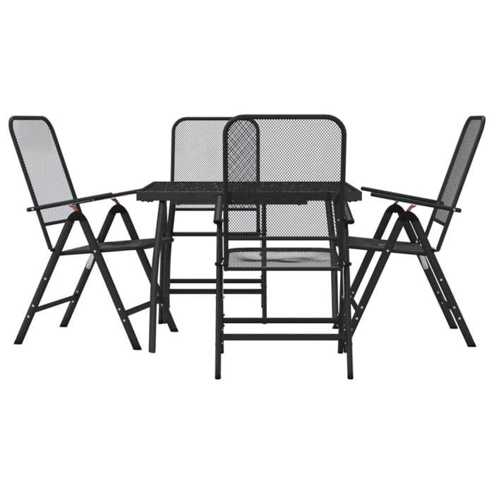 VidaXL Garden Dining Set 5 Pcs Anthracite Metal Mesh 3211819