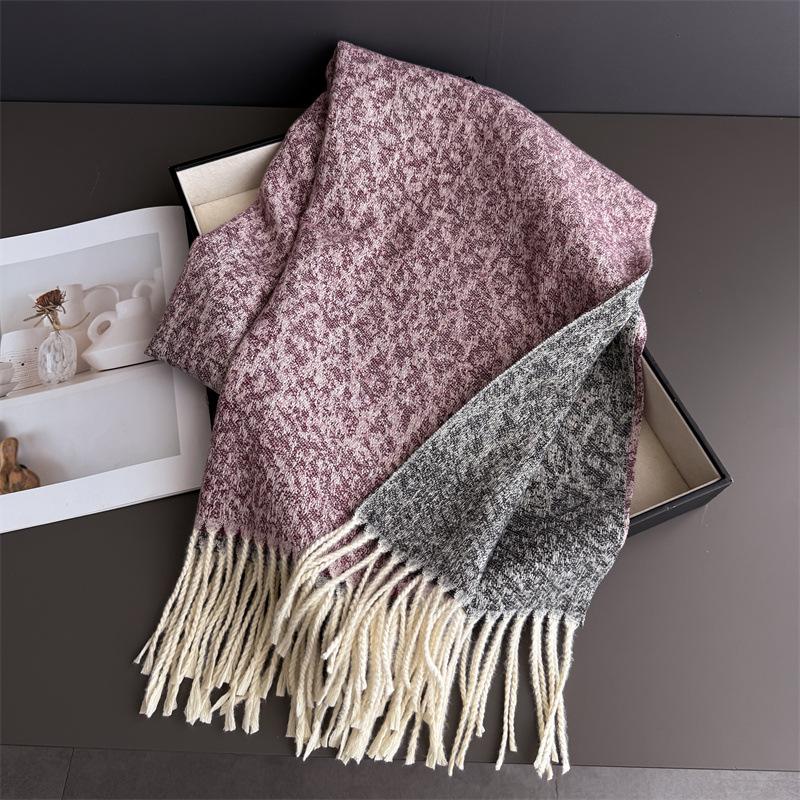 Fashion Double Side Women Winter Warm Scarf Tassels Shawl Cashmere Foulard Pashmina Hijabs Lady Scarves Wraps