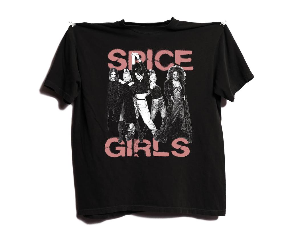 Hot Girl Group Tshirt 90s Pop Band Pattern Tshirt Oversized Hot Girl World Tour Tshirt