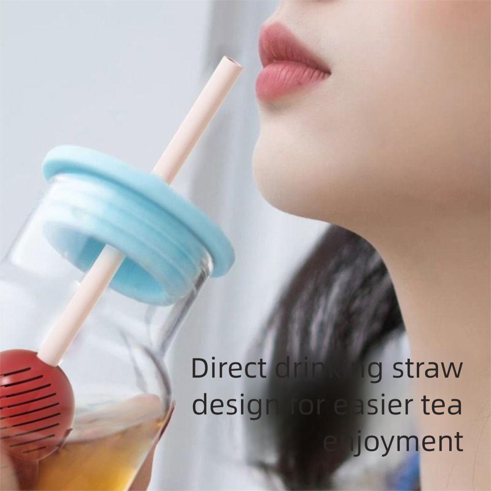 2Pcs Tanghulu Shape Tea Leaf Filter with Straws Funny Tea Maker Durable Teapot Sieve  Kitchen