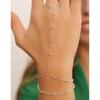 Simple Personality Gold Color Multi-layered Round Bead Chain Finger Bracelets for Women Temperament Trend Jewelry Accessory Gift