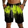 Herren Leichte Shorts mit Kordelzug Schnelltrocknend Entspannte Passform Fünf Taschen Sommer Strand Print Lässig Elastischer Bund Shorts