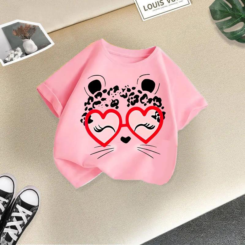 Summer's New Stylish and Fashionable Short-sleeved T-shirts for Boys and Girls, Round-neck Short-sleeved Children's Clothing