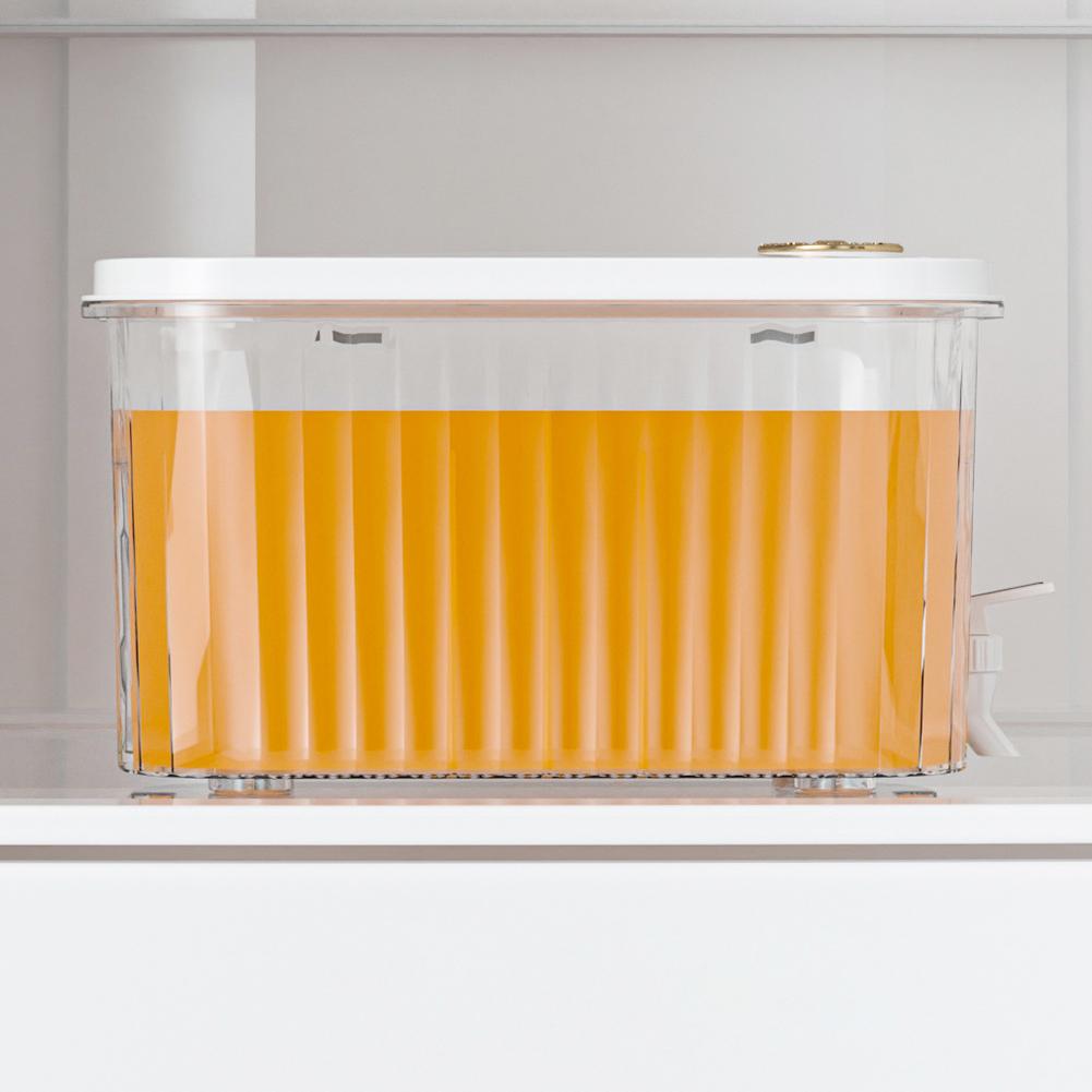 5L Water Pitcher with Faucet & Bracket Cold Water Pitcher Home Plastic Beverage Dispenser for Iced Tea Lemonade Fridge Bar Party