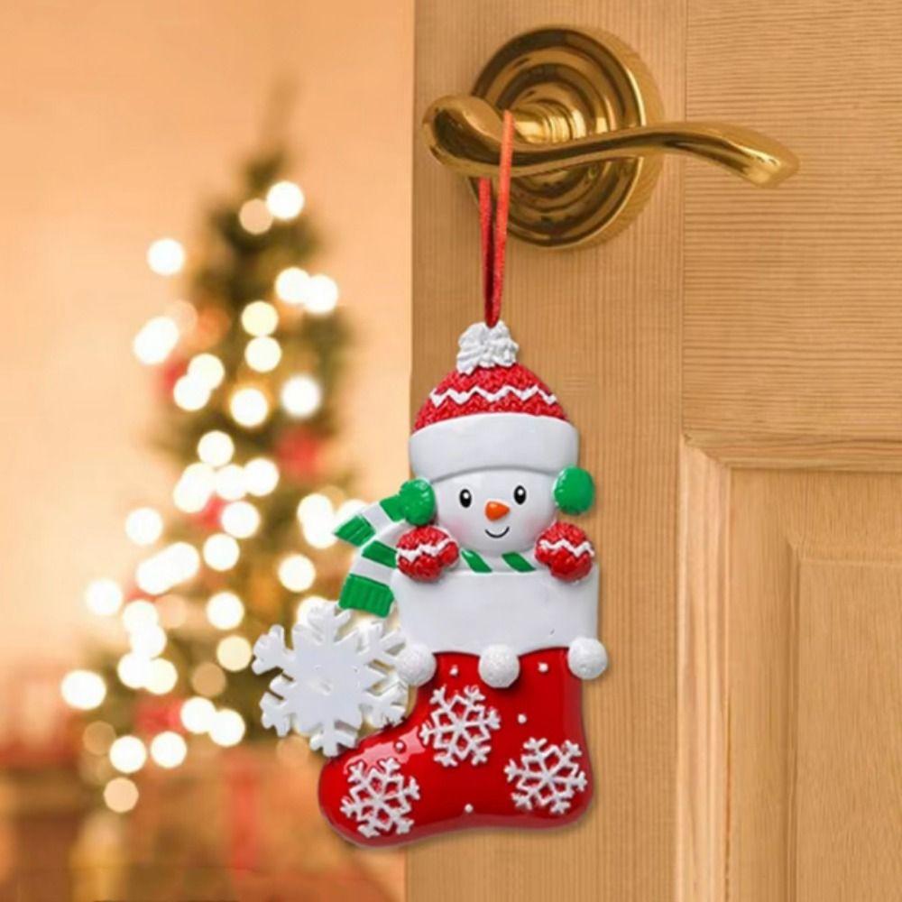 Resin Xmas Tree Hanging Pendants Decorative Christmas Sock Pendant Christmas