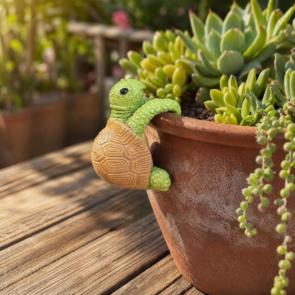 Potted Plant Partner Tortoise Climbing Garden Statue Garden Figurine  Home Living Room