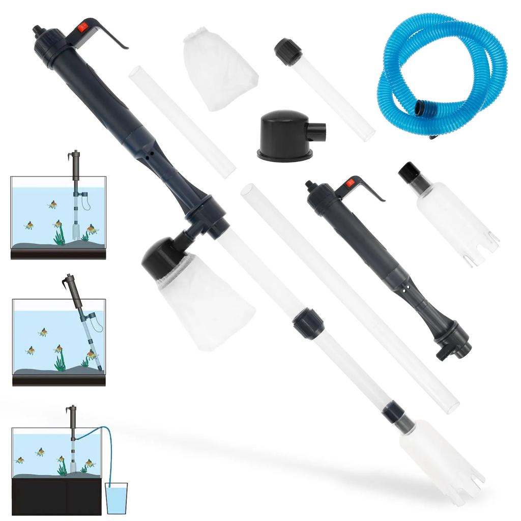 Electric Aquarium Siphon 4 in 1 Vacuum Fish Tank Cleaner Efficient Aquarium Vacuum Gravel Cleaning Tools Convenient Manipulation
