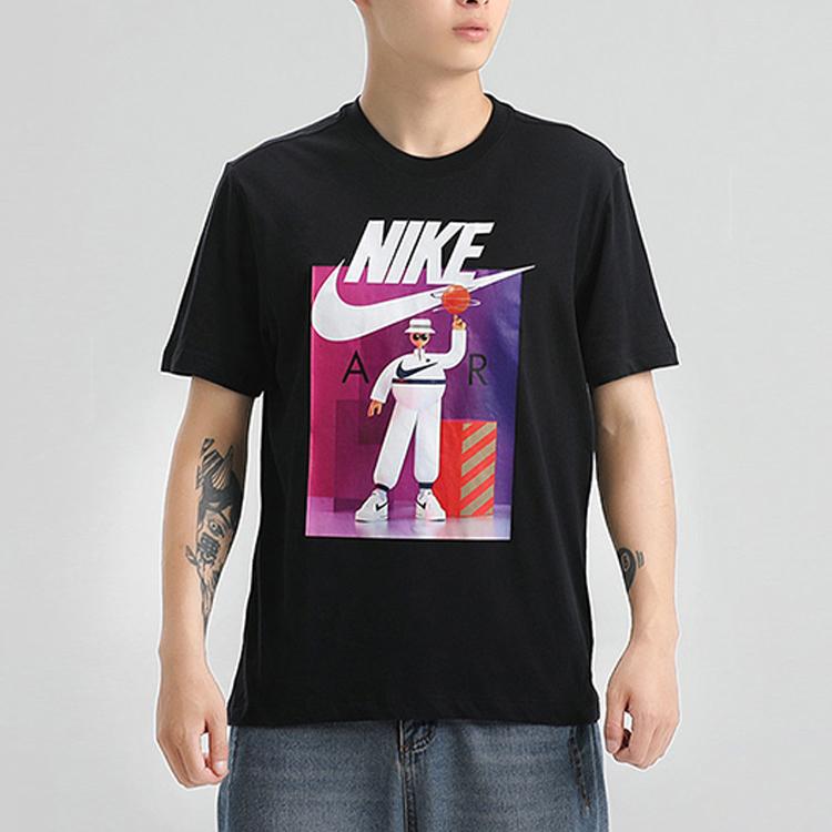 Nike Sportswear Print Short Sleeve T-shirt Men Tops Black CW0411-010