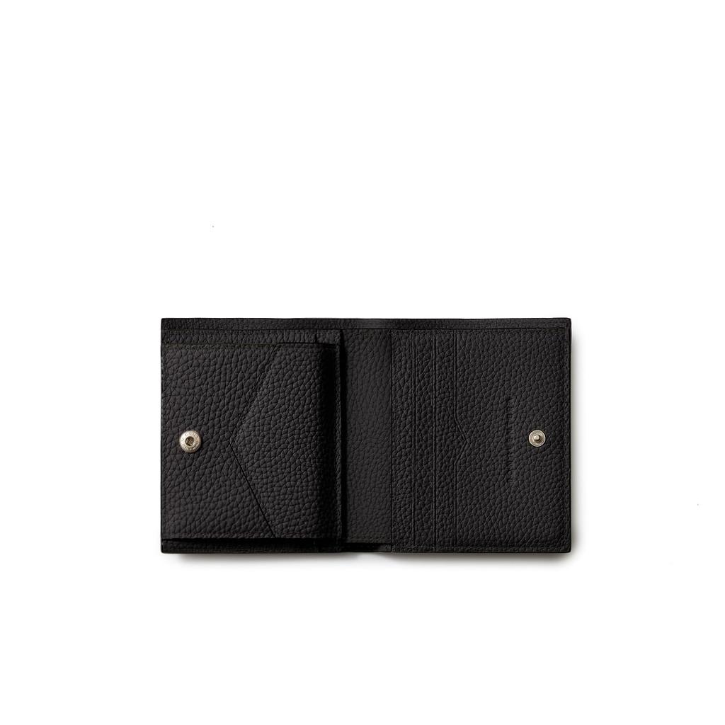 BONAVENTURA All Shrink Leather Bifold Wallet [Black] Wallet, European-grade Genuine Leather, Gift, BWAT9S-BK