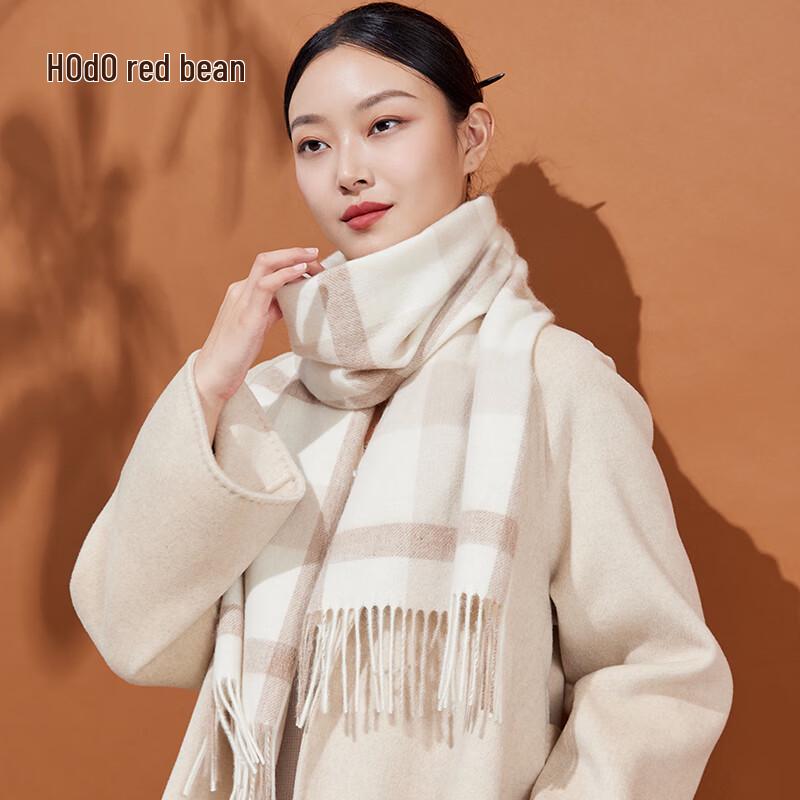 Hodo Dámská šála a šál ze 100% čisté vlny s kostkovaným vzorem