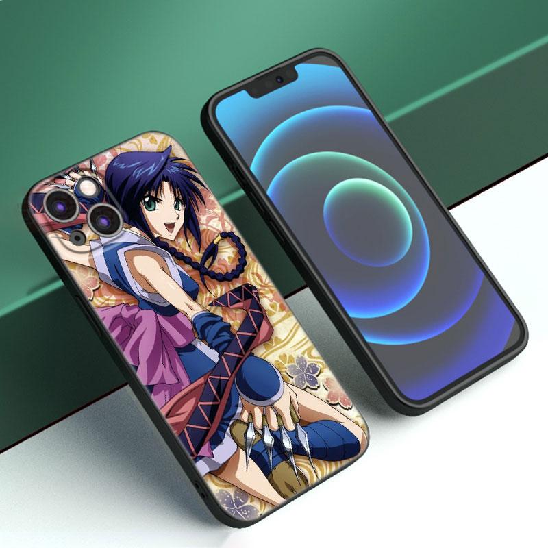 Rurouni Kenshin Anime Phone Case For Apple iPhone 12 13 Mini 11 14 15 Pro Max 7 8 Plus X XR XS SE 2020 2022 Black Silicone Case