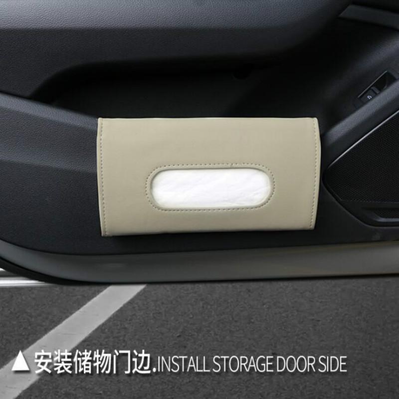 Car Sunshade Paper Towel Bag Multi - Function Leather Car Hanging Seat Car Carton Tissue Box Shade Paper Towel