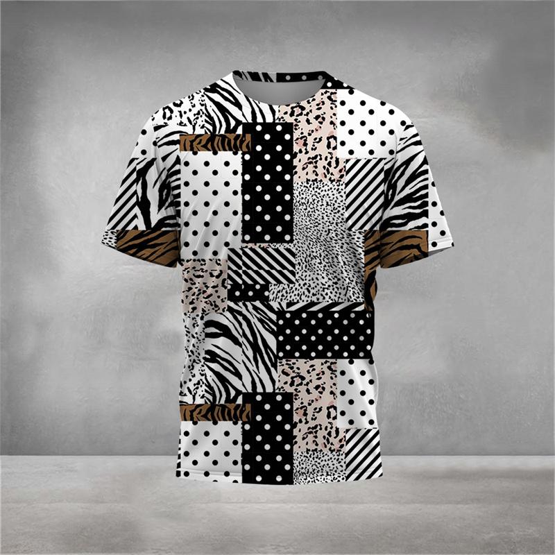 3D Printed Geometry Sports T-Shirt For Men Fashion Personality Pattern Tees Summer Loose O-Neck S