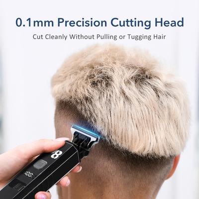 Herren Haarschneider Kabelloser Haartrimmer Barttrimmer Wiederaufladbares Haarschneide-Pflege-Set mit LED-Anzeige Professioneller Barb