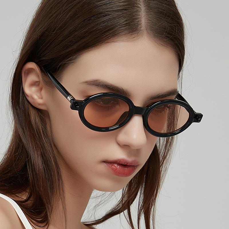 High Quality Retro Designer Style Edgy Punk Stylish Trendy Oval Shaped Round Shaped Female Male Women Sun Glasses