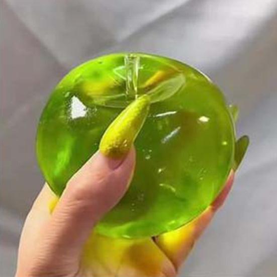 Clear Fruit Squeeze Toy Anxiety Relief Soft Stretch Shapeable Stress Ball Transparent Fruit Sensory Fidget Toy Party Favors