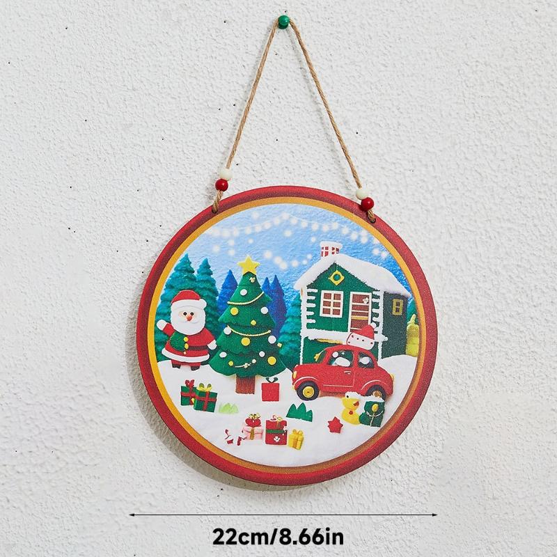 Xmas Tree Hanging Decoration, Wood Crafted, Christmas Ornaments, Fun Party Scene Props, Festive Gift