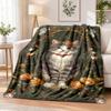 Cat Flannel Throw Blanket Soft Warm Cozy For Sofa Bed Indoor Home Bedroom Use
