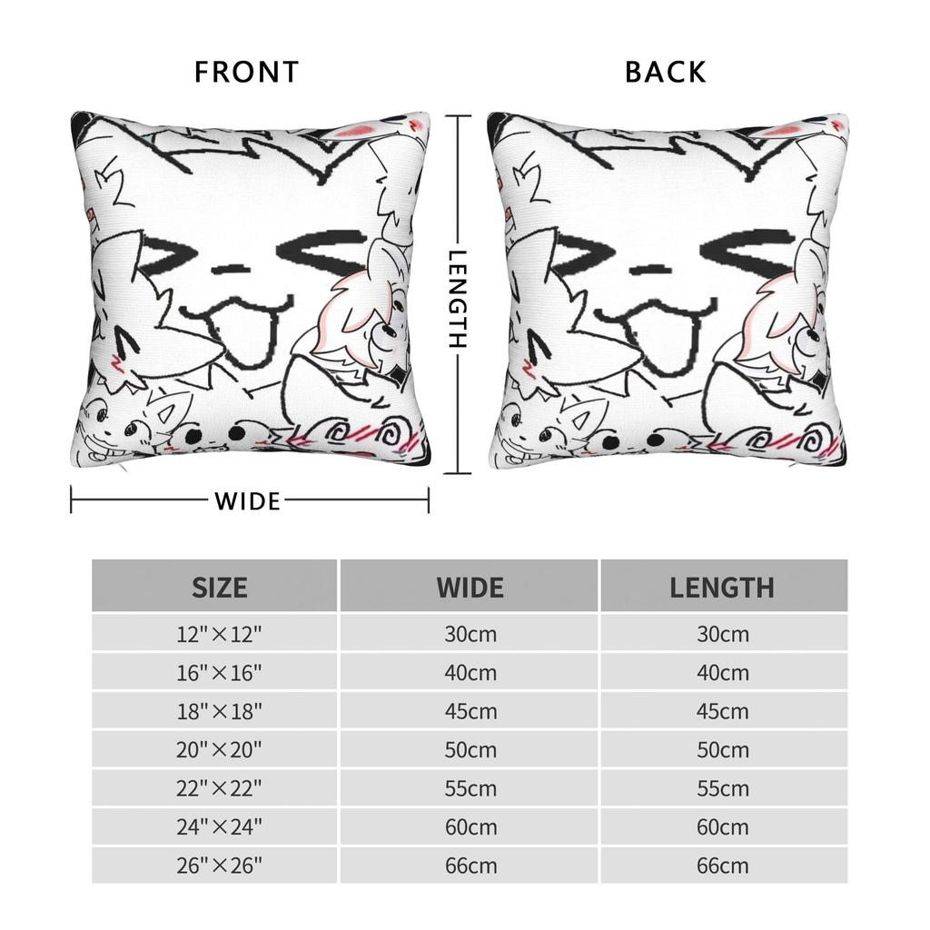 Boykisser Square Pillow Case Cat Cushion Cover Custom Zippered Decor Pillowcase for Car 18"