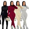 TW774 Autumn/Winter Slim Fit Retro Stand Collar Jumpsuit