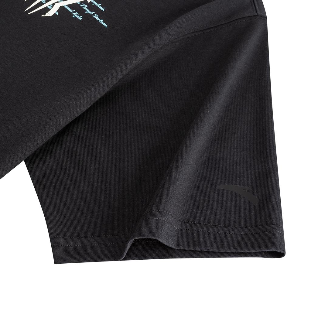 Anta Kyrie Series Fashion Trend Short Sleeve T-Shirt Unisex tops Black 172631101-3