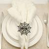 LEDMOMO 6-Piece Spider Web Napkin Rings, Halloween Napkin Rings, Alloy Spider Net Napkin Holders, Halloween Table Decor ()