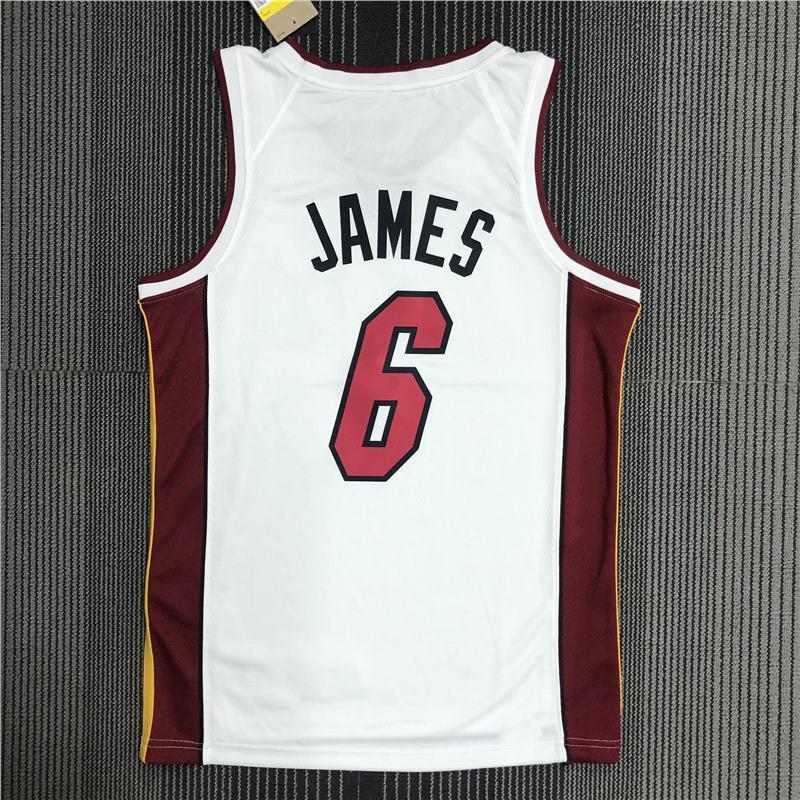 Camisa de Basquete Miami Heat Estampa Personalizada Jovem Adulto Roupa Esportiva de Performance Tecido Respirável de Carvão de Bambu