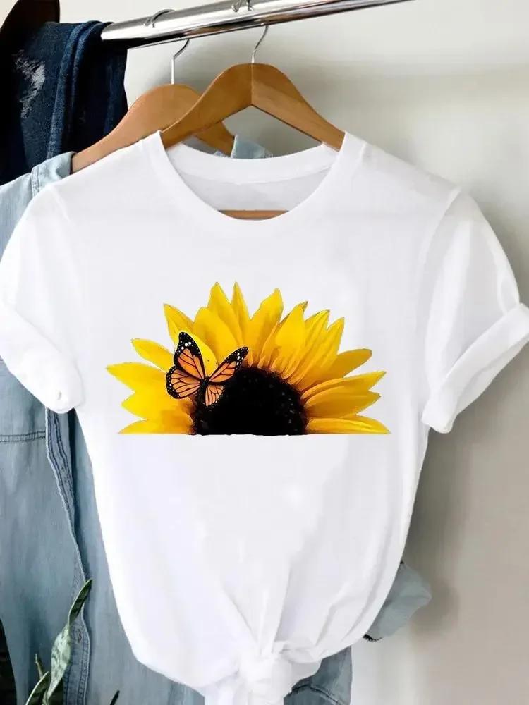 2025 New Watercolor Lovely Flamingo Women Short Sleeve Fashion Summer Top Casual Trend Tshirt Travel Graphic T-Shirt Lady Tee