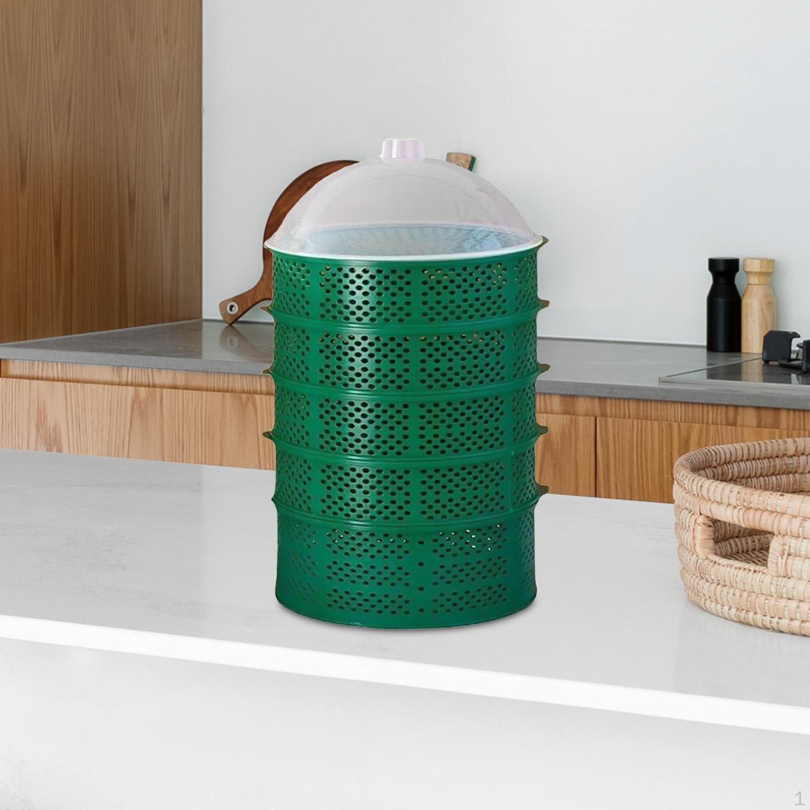 

6-слойная крышка для пищевых продуктов с крышкой, сливная корзина, крышка для фруктового барбекю, лоток для хранения овощей белый